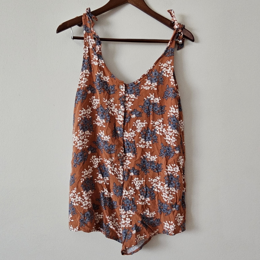 Saltwater LUXE Floral Jumpsuit in Orange and Blue